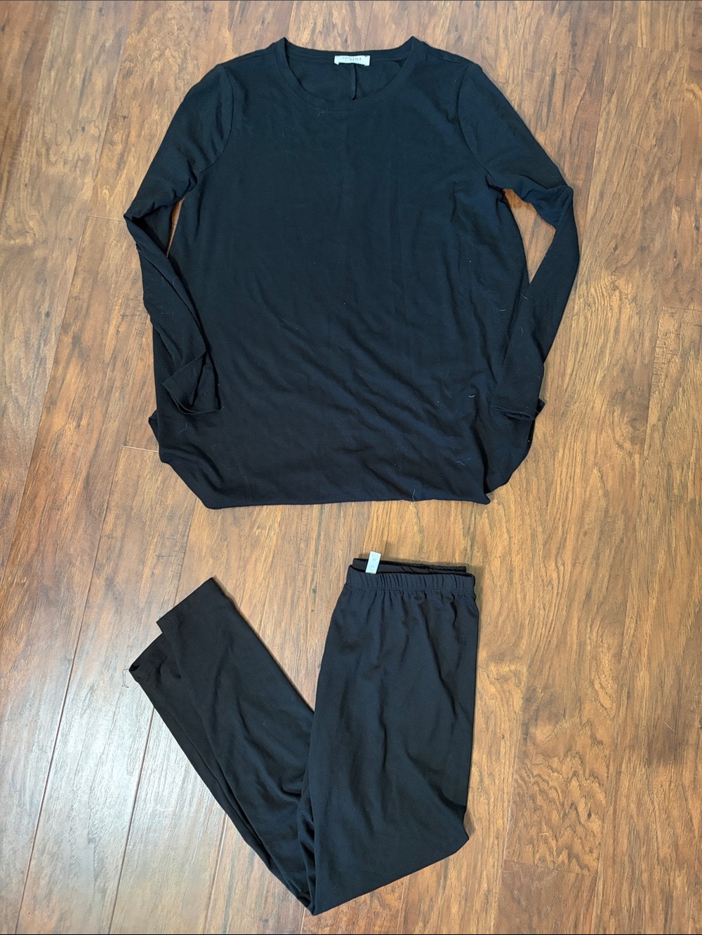 Black Long Sleeve Top and Jogger Set